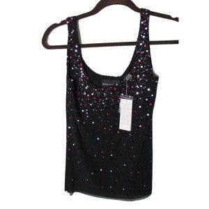 NWT Dana Buchman Sequined Black Sleeveless Top